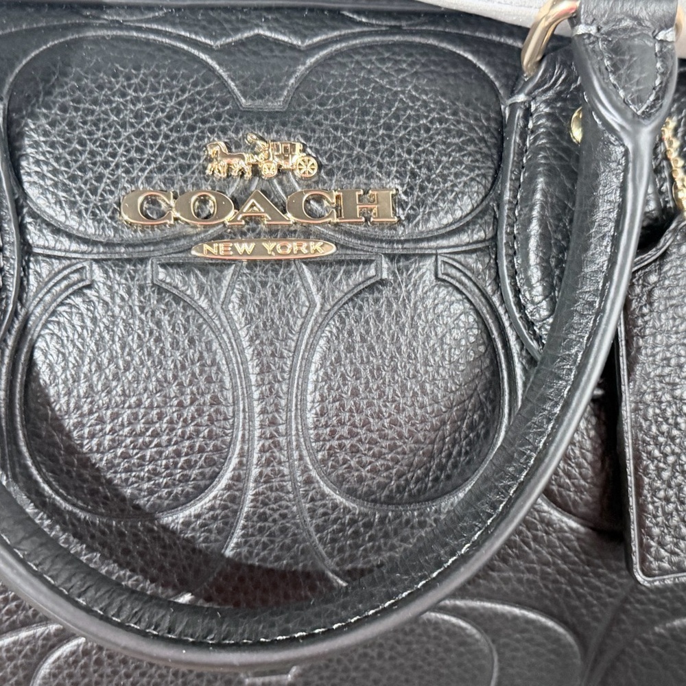 Coach Black Signature Leather Large Rowan - Picture 4 of 8